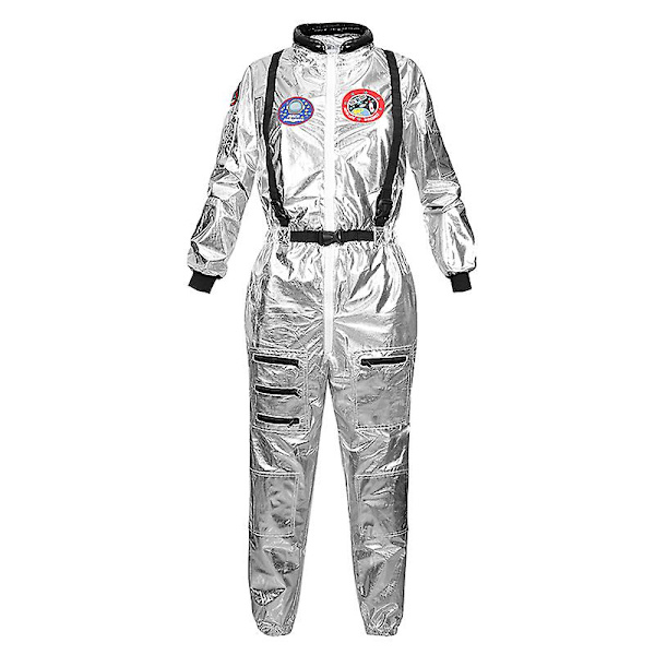 Astronaut Kostume Voksen Sølv Rumdragt Kostume Plus Størrelse Kvinder Rumdragt Fest Udklædning Kostume Astronautdragt Voksne Hvid man M