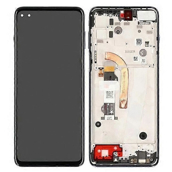 Yhteensopiva Motorola Moto G100 Luokka B LCD-näyttö ja kosketuspaneeli + Kehys Varaosa (ilman logoa) Grey