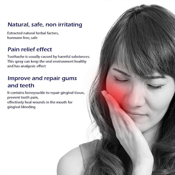Tandpine Spray Øjeblikkelig Smertelindring Oral Tandpleje Effektiv Tandbehandling 20ml