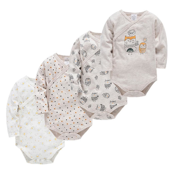 Beibei pyjamas ren bomull mjuk 0-12m baby 2/3/4 stycken Army Green 9-12M