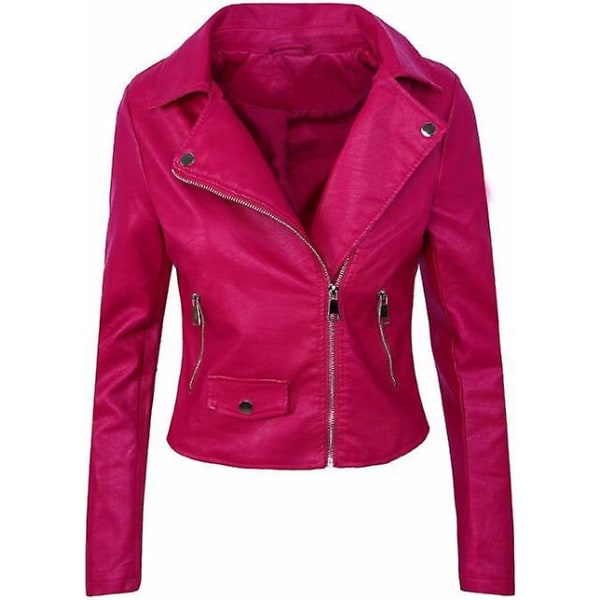 Dame Mote Langermet Reverskrage Casual Formell Skinnjakke rose Red M