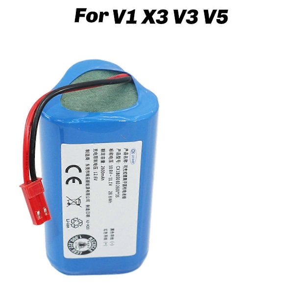 11.1V 2600mAh Nytt Li-Ion Batteri Uppladdningsbart Paket för Robotdammsugare V1 X3 V3 V5 X5 V5S CW310 CEN250