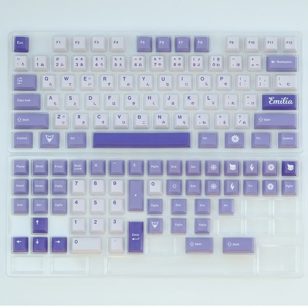 129 tangenter Cherry profil PBT keycaps Ice witch