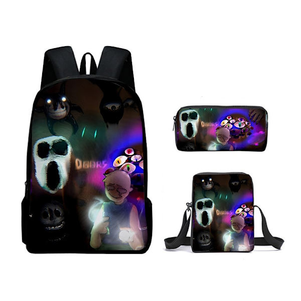 Doors Koululaukku Matkareppu Olkalaukku Penaali setti Lapsille Opiskelijoille 3 3Pcs Set