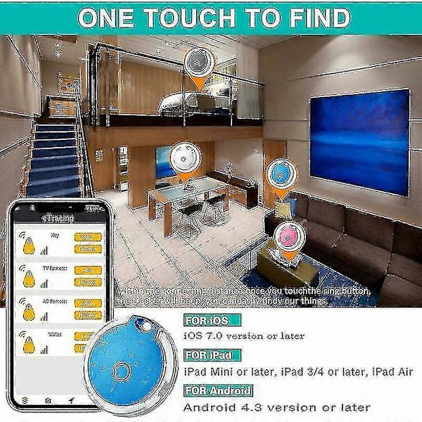 4-pack Mini GPS-tracker Vattentät Bärbar Bluetooth-tracker för Bagage/Barn/Husdjur/Katt/Hund Premium