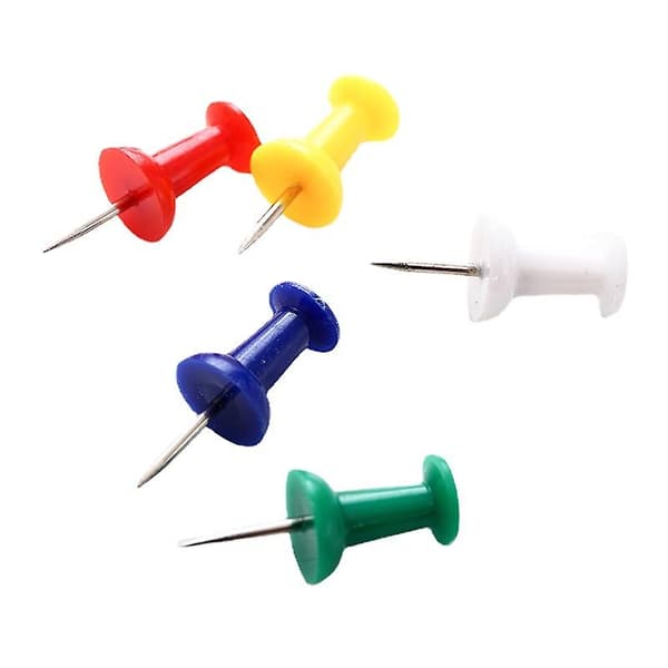 Häftstift, Blandade Färger, Stålspetsar, 100-pack