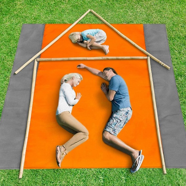 Rantapiknik-huopa, erittäin suuri 210 x 200 cm Rantahuopa vedenpitävä hiekankestävä vettähylkivä piknik-huopa 4 kiinteällä naulalla, vahvistettu reuna
