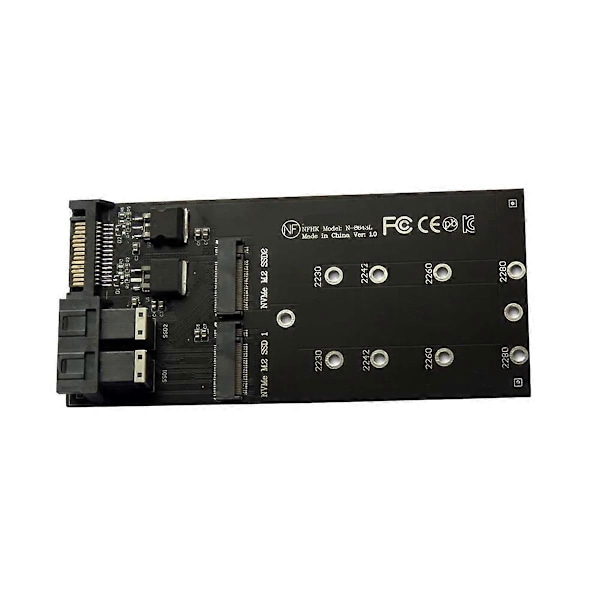 2 Port SFF-8643 U.2 til NVMe M.2 NGFF SSD Konverter Kort Adapter SFF-8643 U.2 til Dobbelt M-Key NVME M2 NGF