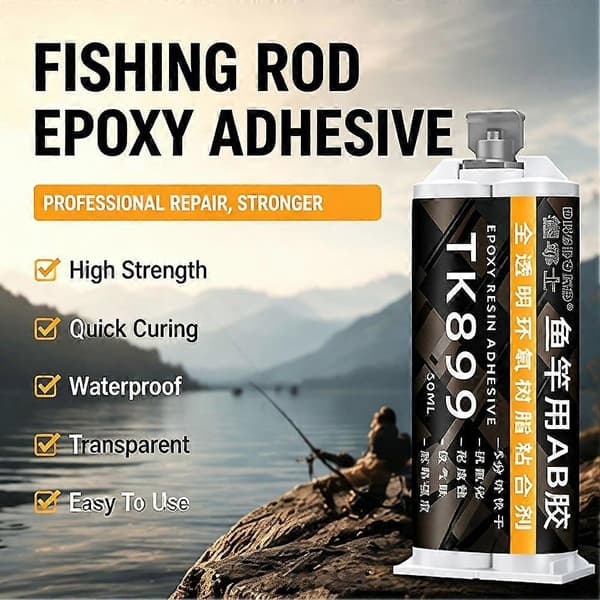 Klar Epoxy Lim til Fiskestang - AB Klæbemiddel, 50 ml, Reparationssæt Transparent