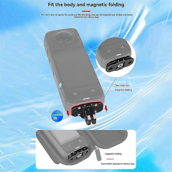 X4 Gopro13 Alumiininen 1/4 Magneettinen Pohjateline Tripod Adapteri Taitettava Toimintakameran Kiinnike