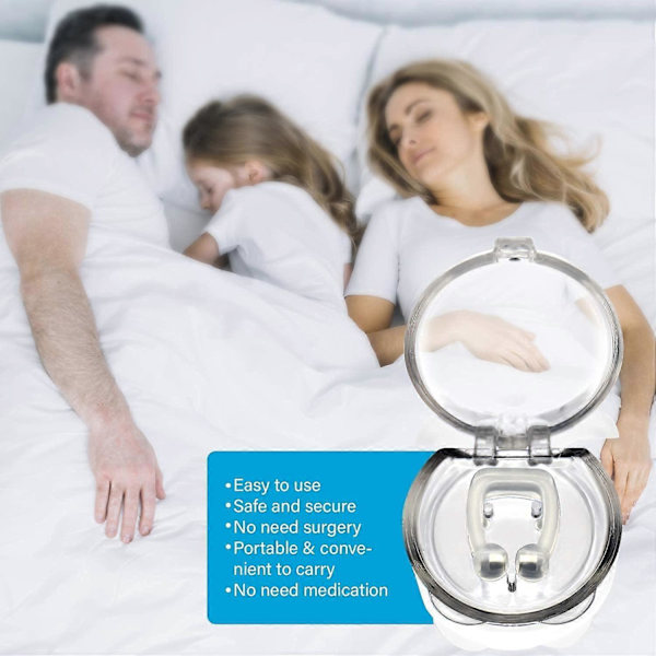 Anti Snoring Enhet Magnetisk Anti Snark Näsklämma Uppdaterad Silikon Stoppa Snarkningsenheter