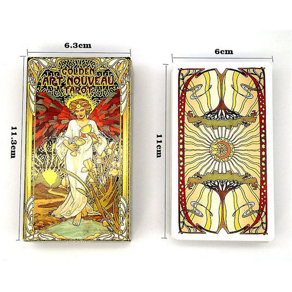 Gylne art nouveau tarotkort kortstokk brettspill 1pc table cloth