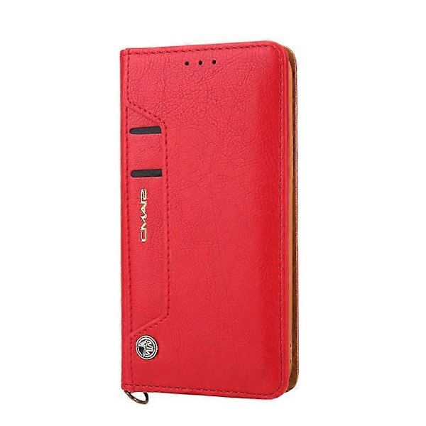 CMAI2 PU Läder Kortfack Plånbok Telefonfodral Kompatibelt För iPhone 12/12 Pro Red