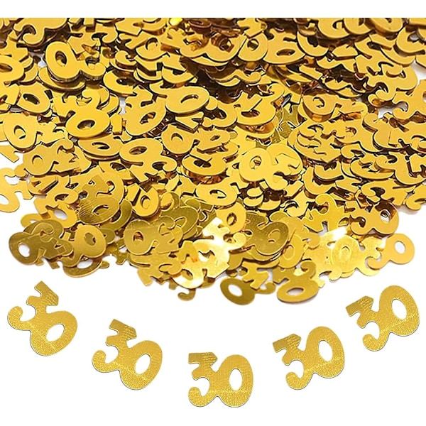 30-vuotisjuhlakonfetti, kultainen konfetti 80 15g pöytäkonfetti numeropaperikortilla syntymäpäivä- ja hääjuhlakoristeisiin