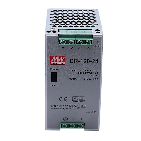 -120-24 120W Industriel Jernbanestrømsforsyning 24V5A Skiftende Strømsforsyning Jernbanemontering Skiftende