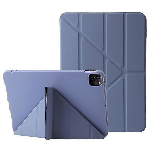 Kompatibel med iPad Pro 13 (2024) Deksel Origami Stativ Auto Sleep / Wake PU Lær+Silikon Nettbrettdeksel Purple