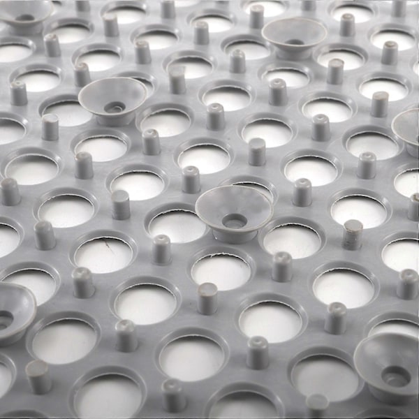 12 Pak Sammenlåsende Skridsikre Afløbsgulvfliser, 30 x 30 cm Blød PVC Badekar Brusebundsmåtte