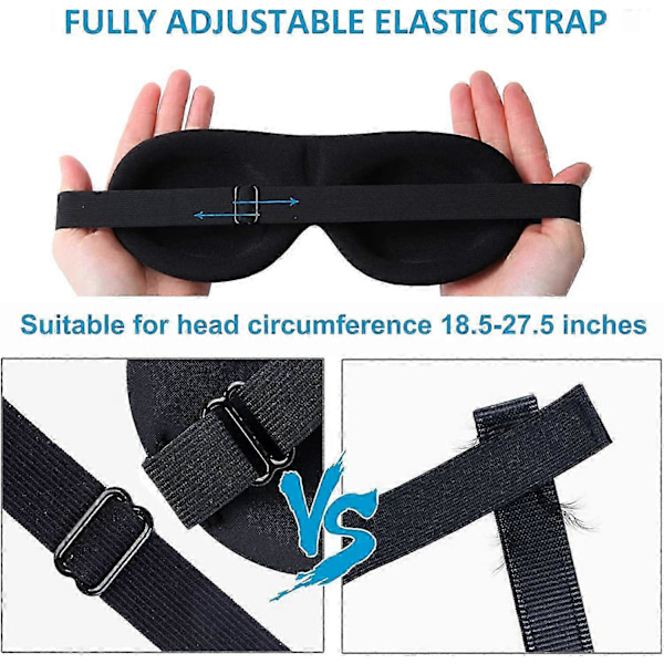 Sovmask för sidosovare, 100% mörkläggning 3D, 3-pack