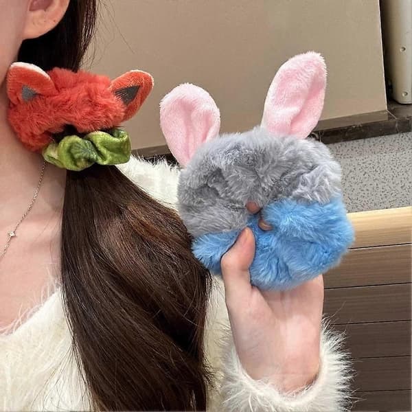 Zootopia Judy Hopps Nick Wilde Plys Dyreøre Hårelastik Scrunchie Gave style2