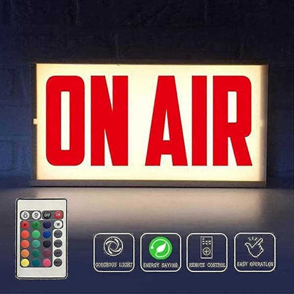 Glödande On Air LED-skylt, lysande skyltbokstäver Neonskylt Dörrskylt Trådlös