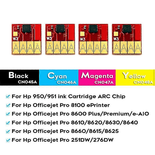 hg För HP 950XL HP951XL 950 951 Auto Reset Patron Chip För HP Officejet Pro 8100 8600 8610 8620 8630 8640 251 276 Skrivare