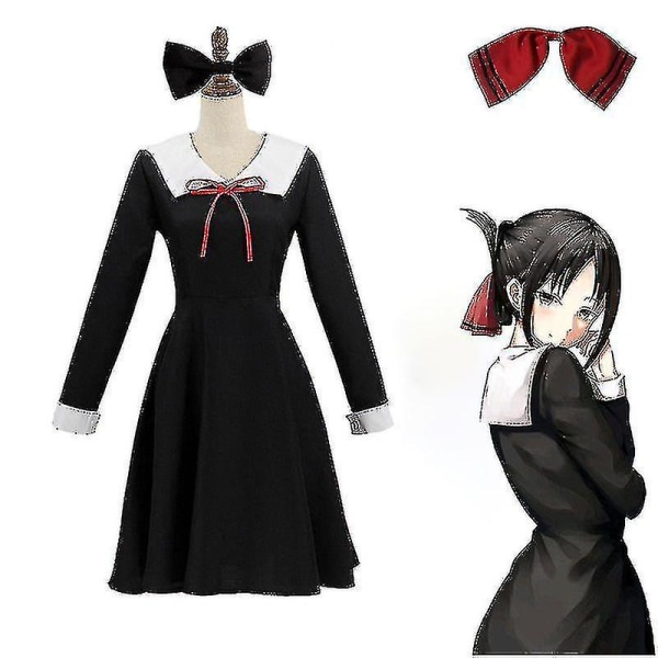 Nopea toimitus Anime Kaguya-sama Shinomiya Kaguya Cosplay -asut Naisten Halloween Anime -asu Korkealaatuinen With wig S