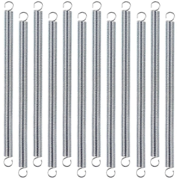12 stk. forlengelsesfjær, 3/8 X 6-1/2 tommer, 0,047 tommer fjærstål, doble krokender for maskineri Con