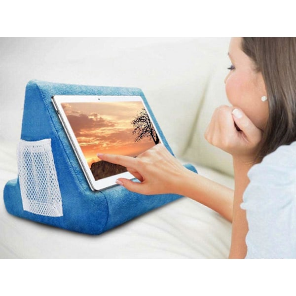 Multi-vinkel pute mobiltelefonholder nettbrettholder med nettinglomme og håndtak for iPad
