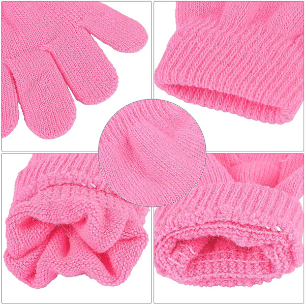 16 par Vinter Barn Varme Magiske Hansker Full Finger Elastiske Strikkede Hansker