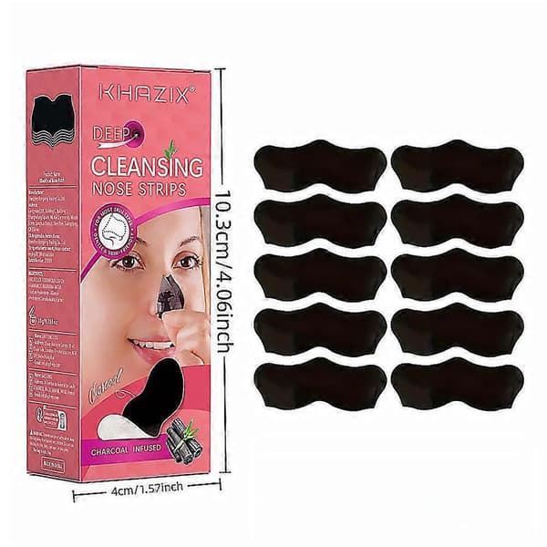 Dyprensende nesestrips Kull Blackhead Fjerning Porepleie black 10pcs