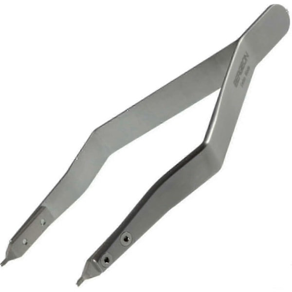Bergeon 7825 Metallbånds-spennetang, fjærstangskorn-tang, rustfritt stål, ergonomisk urmakerverktøy, sølv