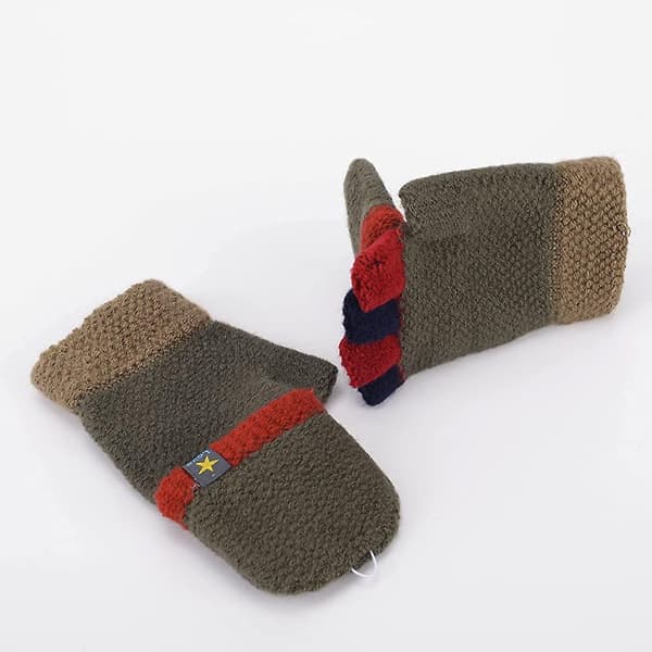 Stickade Halvfingerhandskar Unisex Varma Handskar För Flickor