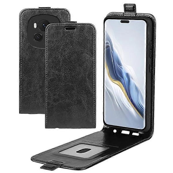 Yhteensopiva Honor Magic6 Pro 5G iskunkestävä suojakotelo korttipaikalla ja pystysuoralla läpällä Black
