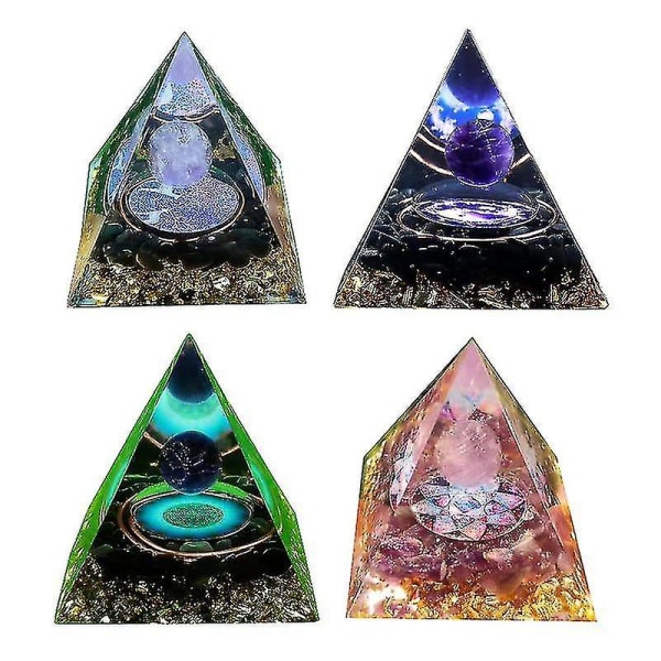 Pyramide Krystallstein Energi Generator Healing Naturlig Krystall Reiki Chakra 6-31