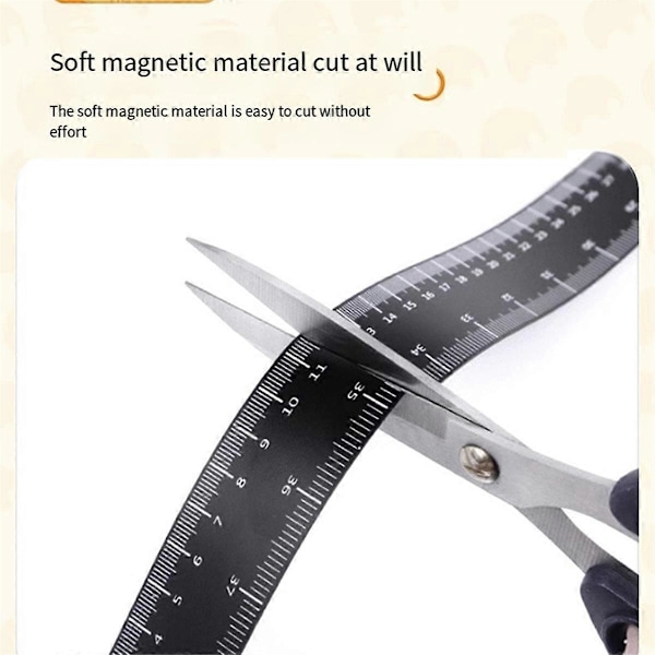 1 stk 100cm Magnetisk Linjal Fleksibel Magnetisk Linjal med Både Tommer og Centimeter Magnetmåling