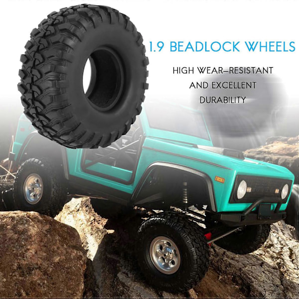 4 stk 1,9 tommers gummidekk 1,9 hjuldekk 118x48MM for 1/10 RC Crawler TRX4 Axial SCX10 90046 AXI03