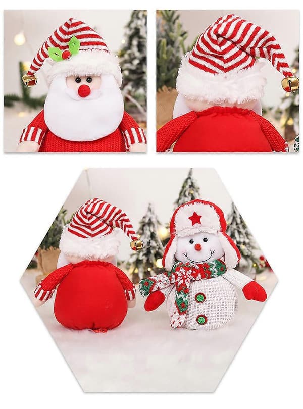 Set med 3 Julklappspåsar Stickad Snögubbe Presentpåse Äpple Presentpåse för Jul, Helg, Hem, Fest, Barnpresent, Julgodispåsar
