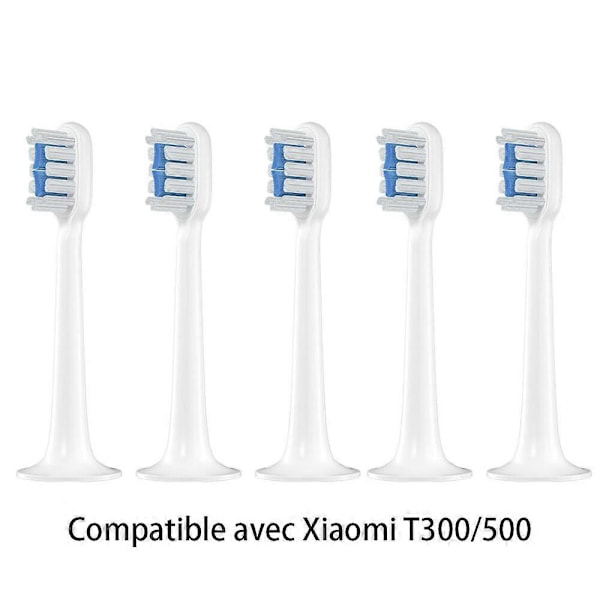 5 pakkausta (valkoinen) sopii Xiaomi T300T500 päivitettyihin vaihtopäihin, Sonic-sähköhammasharjan päät valkoisempiin hampaisiin