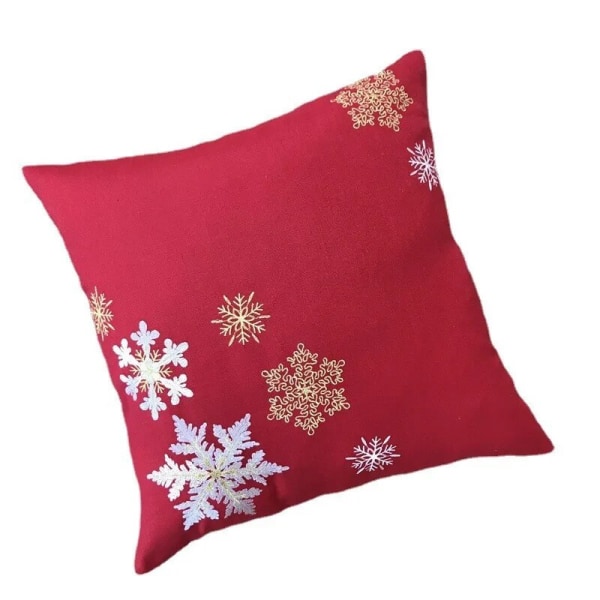 Joulun lumihiutalekirjonta Punainen pöytälippu Moderni kangaspöytäliina koristeellinen kirjailtu case Christmas snowflake 45X45CM