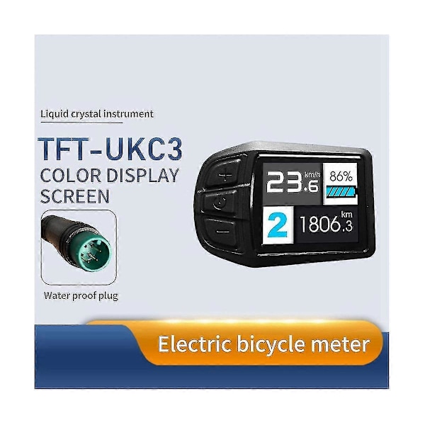 LCD TFT UKC3 Display Hastighetsbatteritidsindikator för Elcykel 24V 36V 48V Motoromvandling