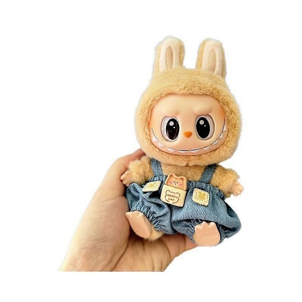 17cm Mini Plyschdockas Kläder Outfit Tillbehör För Korea Kpop Exo Labubu I II Idol Dockor Sittande Party Overaller Kläder Gåva 4
