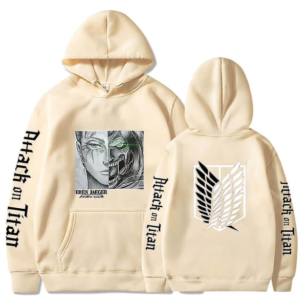 Anime Hoodie Attack on Titan Survey Corps Eren Yeager Print hupullinen Oversized Streetwear collegepaita