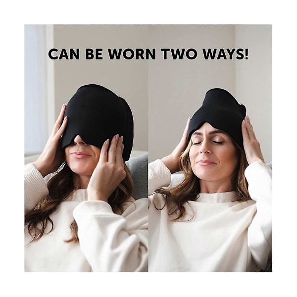 Lindring af smerte Ishat Kold Kompres Terapi Hætte Is Hoved Wrap Gel Is Hovedpine Maske til Spænding Sinu