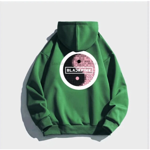 Sort PINK Hættetrøje Mand Kvinder Bomuld Sweatshirt Print Tai Chi Tide Brand Hætte Blomst Korea Streetwear Fleece Afslappet Løst Tøj 9 4XL