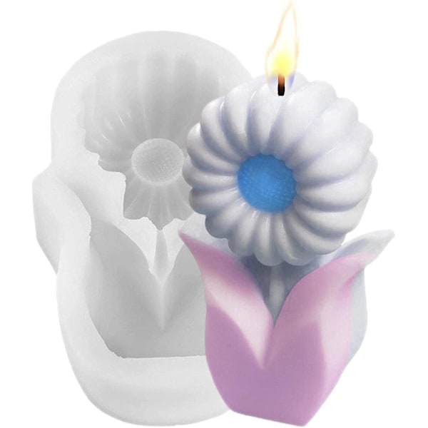 Lysform Lysform Silikoneforme 3D Tulipan Blomsterform Blomster Resin Lysform Lys Fremstilling Dine Egne Forme Håndlavet Gave