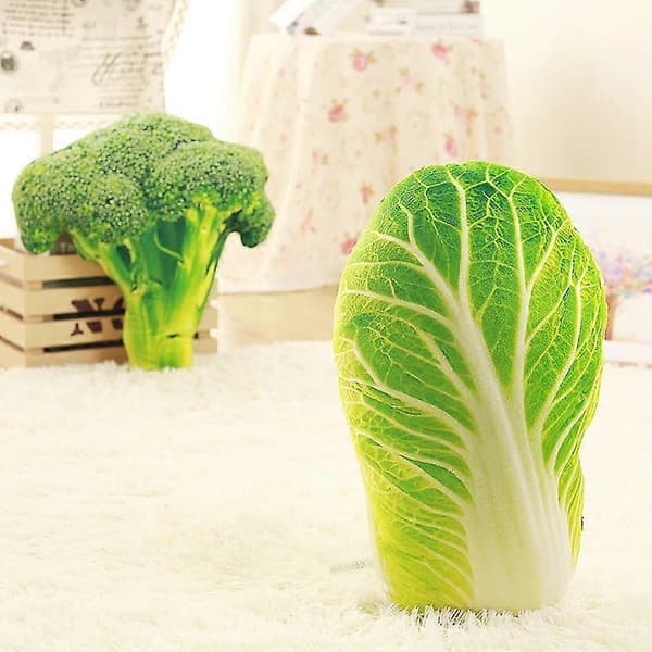 Simuleringsgrönsakskudde Potatis Lök Plyschleksak Broccoli Sovkudde, Gröna grönsaker