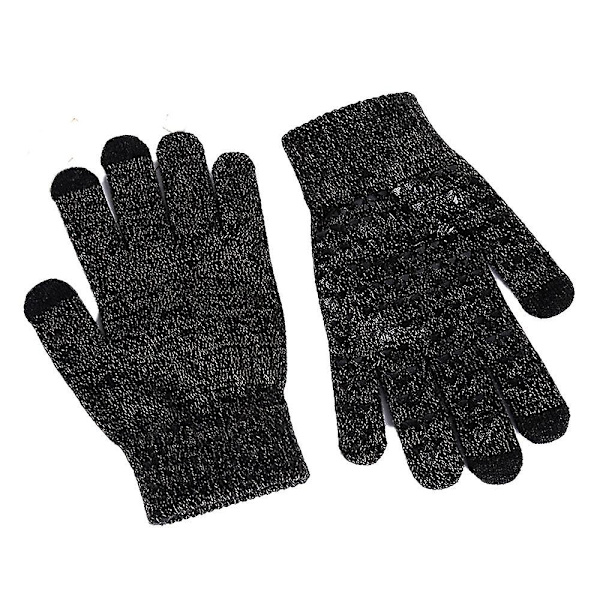 Vinterhandskar för män och kvinnor - Pekskärmshandskar Antiglid Silikon S-l Black L