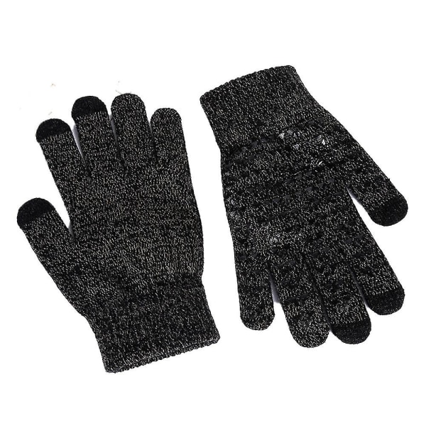 Vinterhandsker til mænd og kvinder - Touchscreen handsker skridsikker silikone S-l Black M