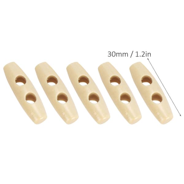 50 st Knappar Olivformade Gräddfärgade Träknappar Tygsömnadstillbehör 30mm