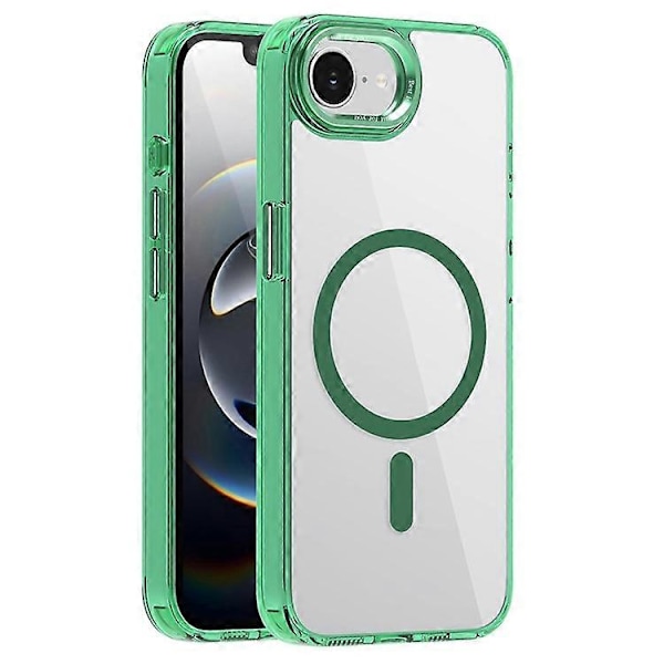 Kompatibelt deksel for iPhone 16e TPU+PC Transparent Magnetisk Telefondeksel Green